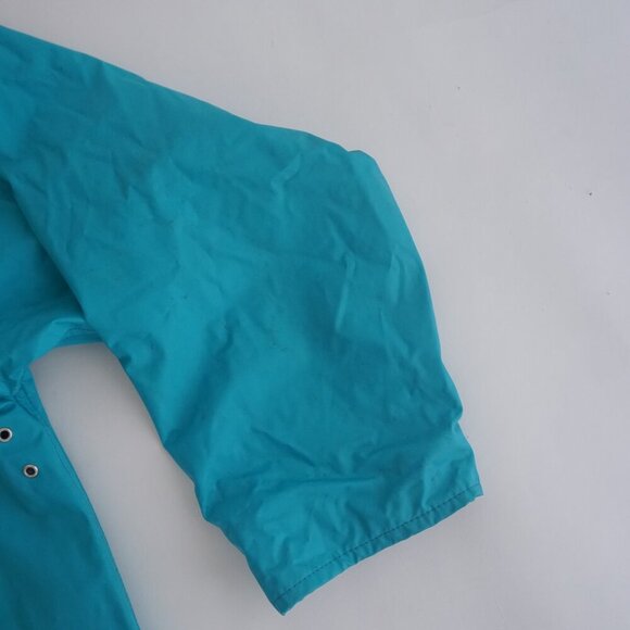 Vintage Misty Harbor Teal Plaid Lined Waterproof Raincoat Jacket M - Picture 5 of 12